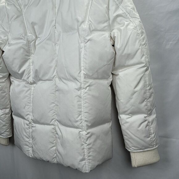 VEEKO Women's Medium 36 Goose Down Puffer Coat Jacket White Collared Pockets - Picture 8 of 16